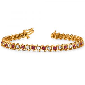 Yellow Gold Ruby & Diamond Bracelet