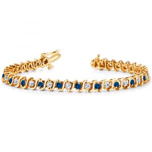 Yellow Gold Sapphire & Diamond Bracelet