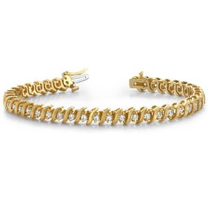 Grooved  S  Tennis Bracelet