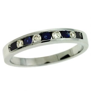 Sapphire & Dia White Gold Ring