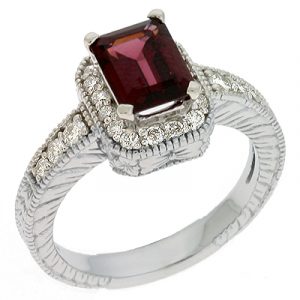 Rhodolite & Diamond Ring