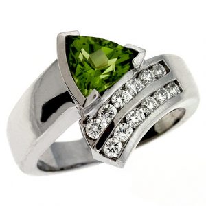 Peridot & Diamond Ring