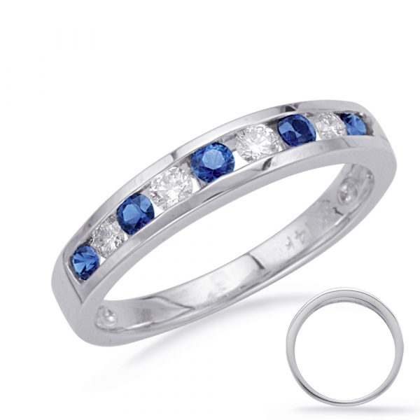 White Gold Sapphire & Diamond Band