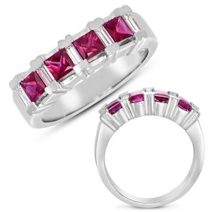 Ruby & Dia Ring White Gold