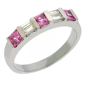 Pink Sapphire & Diamond Ring