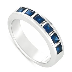 Sapphire & Dia White Gold Ring