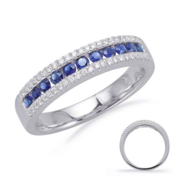 White Gold Sapphire & Diamond Band