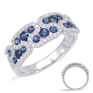 White Gold Sapphire & Diamond Ring