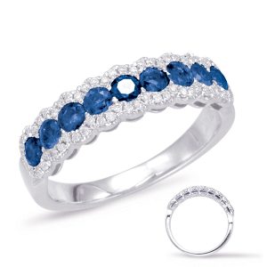 White Gold Sapphire & Diamond Ring