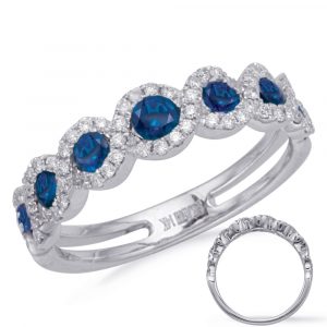 White Gold Sapphire & Diamond Ring