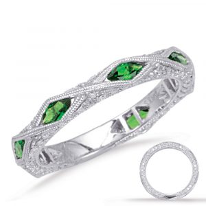 Tsavorite & Diamond Band