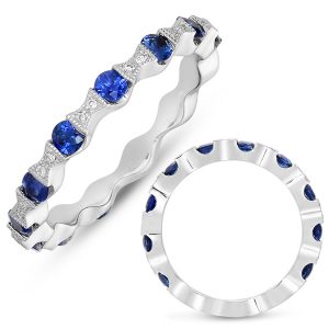 Platinum Sapphire & Diamond Band