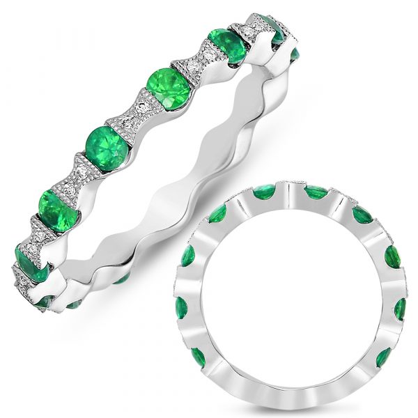 White Gold Tsavorite & Diamond Band