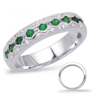 White Gold Tsavorite & Diamond Band