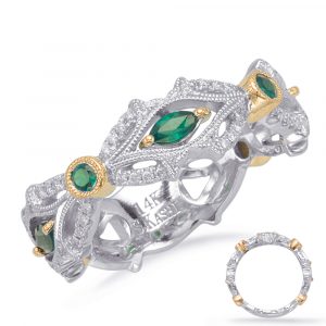 Yellow & White Gold Tsavorite & Dia Ring