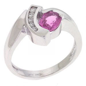 Pink Sapphire & Diamond Ring