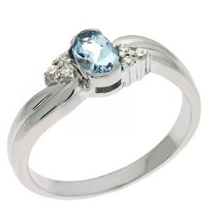 Aquamarine & Diamond Ring