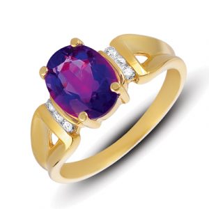 Amethyst.& Diamond Ring