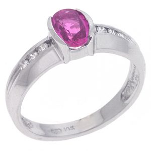 Pink Sapphire & Diamond Ring