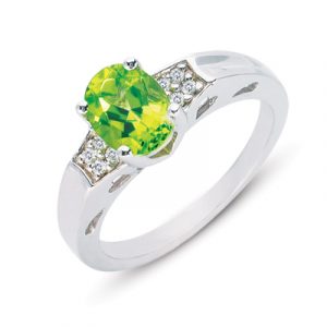 Peridot & Diamond Ring