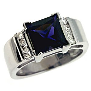 Iolite & Diamond Ring