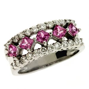 Pink Sapphire./diamond Ring