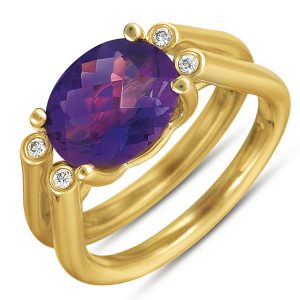 Amethyst & Diamond Ring