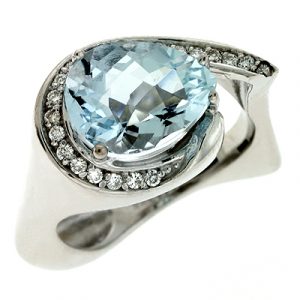 Aquamarine & Diamond Ring