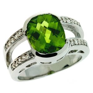 Peridot & Diamond Ring