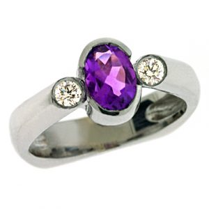 Amethyst & Diamond Ring