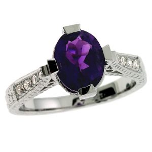 Amethyst & Diamond Ring