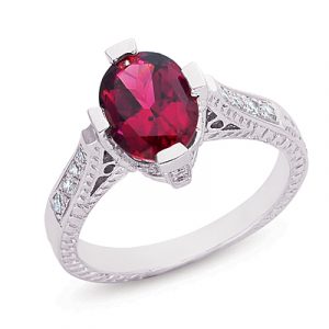 Rhodolite & Diamond Ring