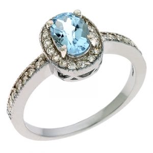 Aquamarine & Diamond Ring