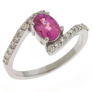 Pink Sapphire & Diamond Ring