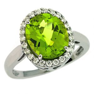 Peridot & Diamond Ring