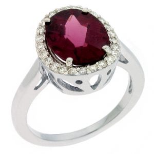 Rhodolite & Diamond Ring