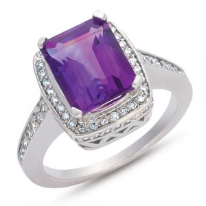 Amethyst & Diamond Ring