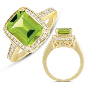 Peridot & Diamond Ring