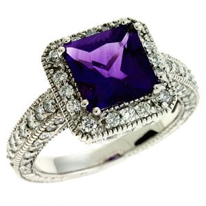 Amethyst & Diamond Ring