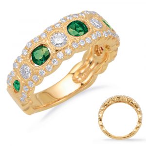 Yellow Gold Tsavorite & Diamond Ring