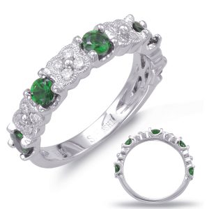 White Gold Tsavorite & Diamond Ring