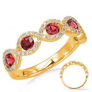 Yellow Gold Ruby & Diamond Ring