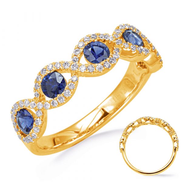 Yellow Gold Sapphire & Diamond Ring