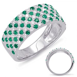 White Gold Green Garnet & Diamond Ring