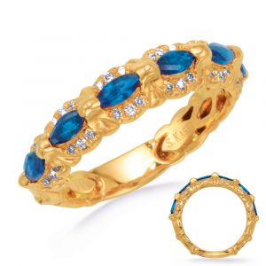 Yellow Gold Sapphire & Diamond Ring