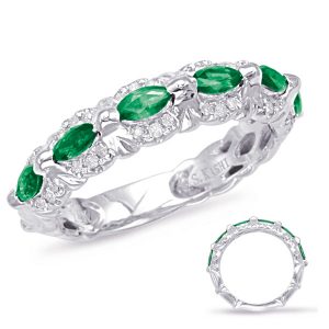 White Gold Tsavorite & Diamond Ring