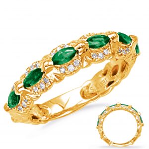 Yellow Gold Tsavorite & Diamond Ring