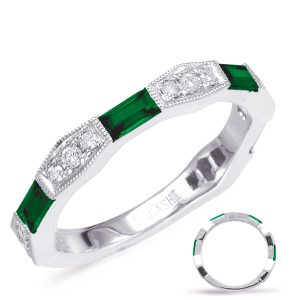 White Gold Tsavorite & Diamond Ring