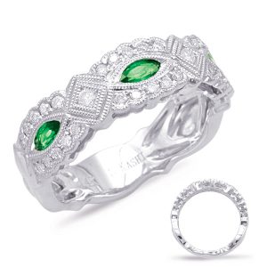 White Gold Tsavorite & Diamond Ring