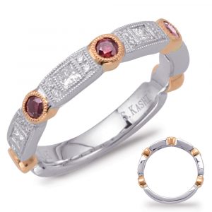 Rose & White Gold Ruby & Diamond Ring